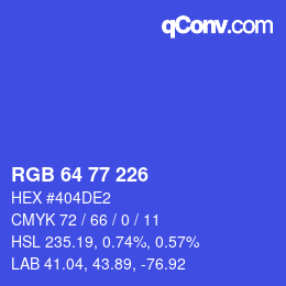 カラーコード: RGB 64 77 226 | qconv.com