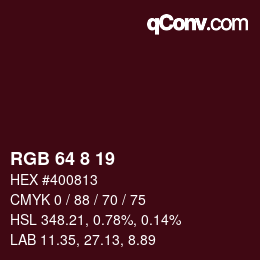 Color code: RGB 64 8 19 | qconv.com
