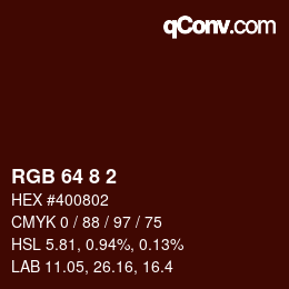 Color code: RGB 64 8 2 | qconv.com