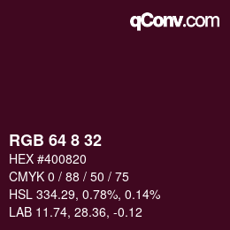 Color code: RGB 64 8 32 | qconv.com