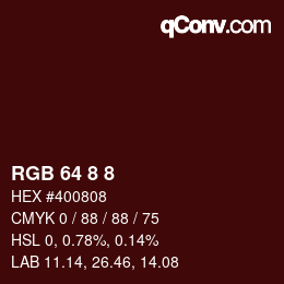 颜色代码: RGB 64 8 8 | qconv.com