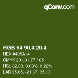 カラーコード: RGB 64 90.4 20.4 | qconv.com