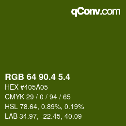 カラーコード: RGB 64 90.4 5.4 | qconv.com
