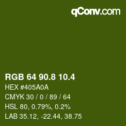 カラーコード: RGB 64 90.8 10.4 | qconv.com