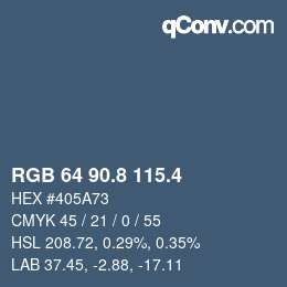 カラーコード: RGB 64 90.8 115.4 | qconv.com