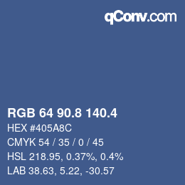 カラーコード: RGB 64 90.8 140.4 | qconv.com
