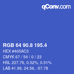 カラーコード: RGB 64 90.8 195.4 | qconv.com