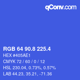 カラーコード: RGB 64 90.8 225.4 | qconv.com