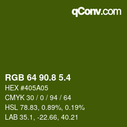 カラーコード: RGB 64 90.8 5.4 | qconv.com