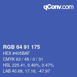Color code: RGB 64 91 175 | qconv.com
