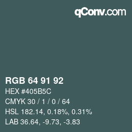 カラーコード: RGB 64 91 92 | qconv.com