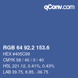 カラーコード: RGB 64 92.2 153.6 | qconv.com
