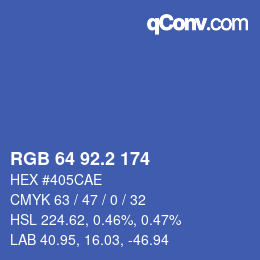 カラーコード: RGB 64 92.2 174 | qconv.com