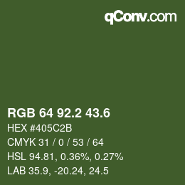 カラーコード: RGB 64 92.2 43.6 | qconv.com