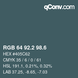 カラーコード: RGB 64 92.2 98.6 | qconv.com