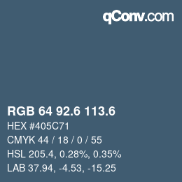 カラーコード: RGB 64 92.6 113.6 | qconv.com