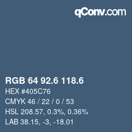 カラーコード: RGB 64 92.6 118.6 | qconv.com