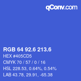 カラーコード: RGB 64 92.6 213.6 | qconv.com