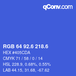 カラーコード: RGB 64 92.6 218.6 | qconv.com