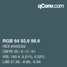 カラーコード: RGB 64 92.6 98.6 | qconv.com