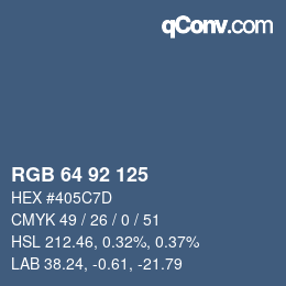 Código de color: RGB 64 92 125 | qconv.com