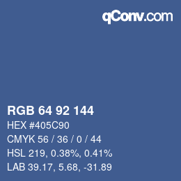 カラーコード: RGB 64 92 144 | qconv.com