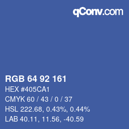 カラーコード: RGB 64 92 161 | qconv.com
