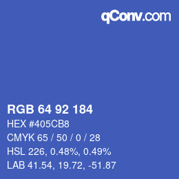 カラーコード: RGB 64 92 184 | qconv.com