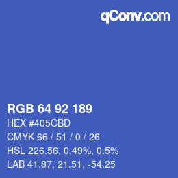 カラーコード: RGB 64 92 189 | qconv.com