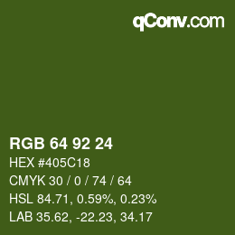 カラーコード: RGB 64 92 24 | qconv.com