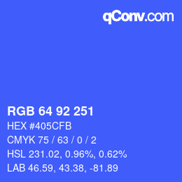 カラーコード: RGB 64 92 251 | qconv.com