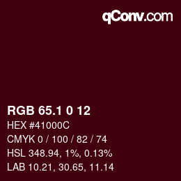 カラーコード: RGB 65.1 0 12 | qconv.com