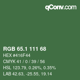カラーコード: RGB 65.1 111 68 | qconv.com
