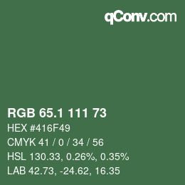 Color code: RGB 65.1 111 73 | qconv.com