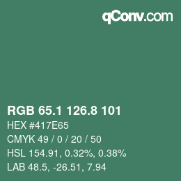 Color code: RGB 65.1 126.8 101 | qconv.com