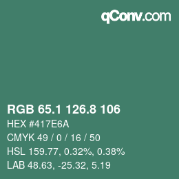 Color code: RGB 65.1 126.8 106 | qconv.com