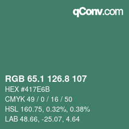 カラーコード: RGB 65.1 126.8 107 | qconv.com