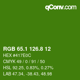 カラーコード: RGB 65.1 126.8 12 | qconv.com
