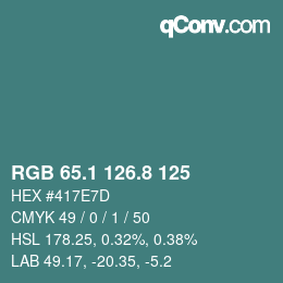 Color code: RGB 65.1 126.8 125 | qconv.com