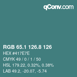 Color code: RGB 65.1 126.8 126 | qconv.com