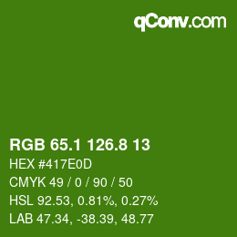 カラーコード: RGB 65.1 126.8 13 | qconv.com