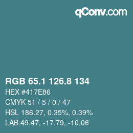 Color code: RGB 65.1 126.8 134 | qconv.com