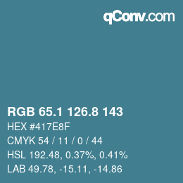 カラーコード: RGB 65.1 126.8 143 | qconv.com