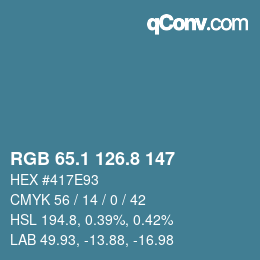Color code: RGB 65.1 126.8 147 | qconv.com