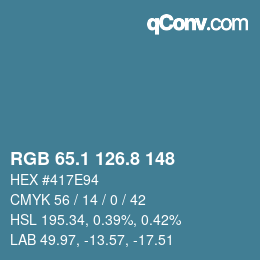 カラーコード: RGB 65.1 126.8 148 | qconv.com