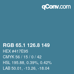 Color code: RGB 65.1 126.8 149 | qconv.com