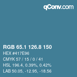 Color code: RGB 65.1 126.8 150 | qconv.com