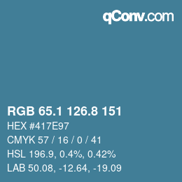 カラーコード: RGB 65.1 126.8 151 | qconv.com