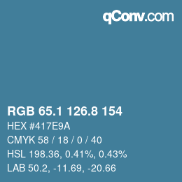 Color code: RGB 65.1 126.8 154 | qconv.com