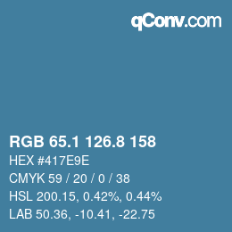 Color code: RGB 65.1 126.8 158 | qconv.com